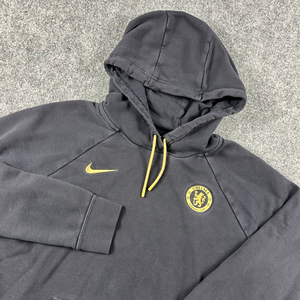Nike Chelsea FC Hoodie Womens Medium Blue Yellow Raglan Pullover DV4702-426